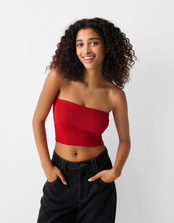 Bershka Bandeau Top Women Xs Red