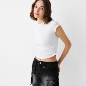 Bershka Cargo Skirt With Straps Women 14 Black