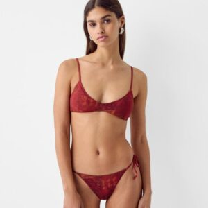 Bershka Mesh Bikini Top Women S Red