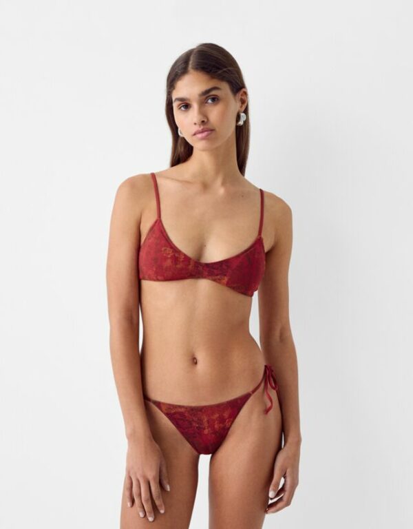 Bershka Mesh Bikini Top Women S Red