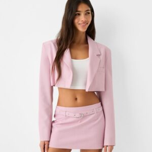 Bershka Mini Skirt With Buckled Belt Women L Pink