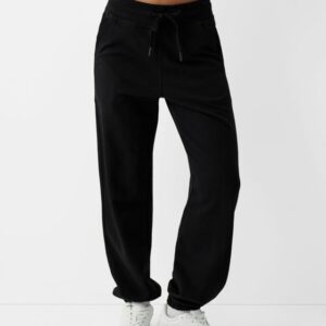 Bershka Plush Joggers Women 10-12 Black