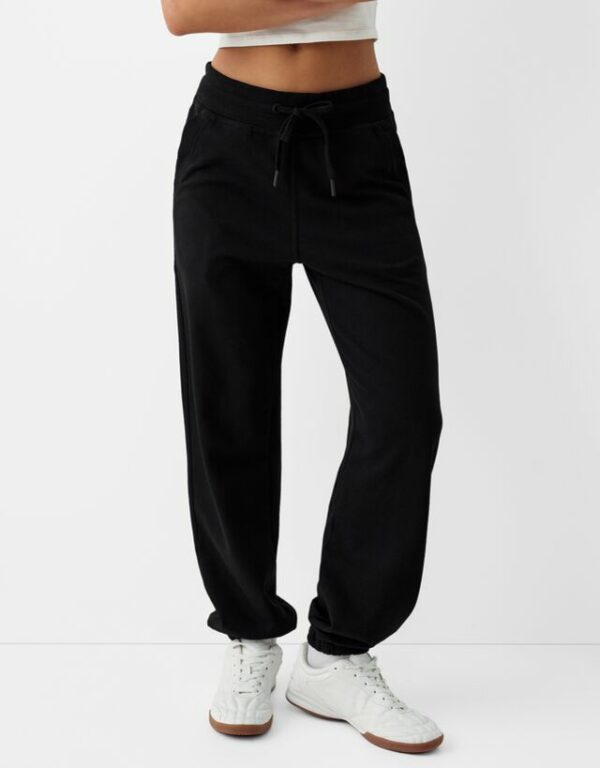 Bershka Plush Joggers Women 10-12 Black