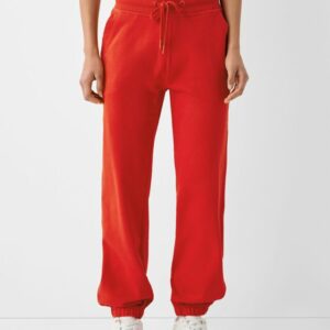 Bershka Plush Joggers Women L Red