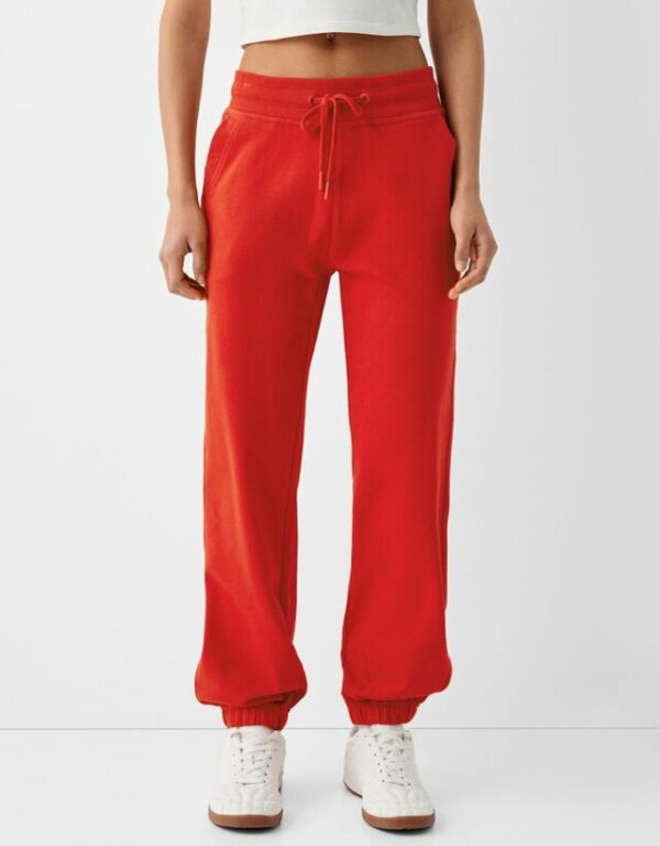 Bershka Plush Joggers Women L Red