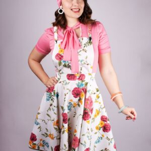 Bibianne_09 3-Way Pinafore Dress/Suspender Circle Skirt - Roses | S