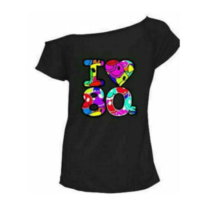 (Black, 3XL (UK 24-26)) Women's Ladies Multi I Love the 80s Fancy Dress Hen Party Retro T-Shirt Top 8-22