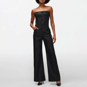 Black Bustier Wide Leg Jumpsuit