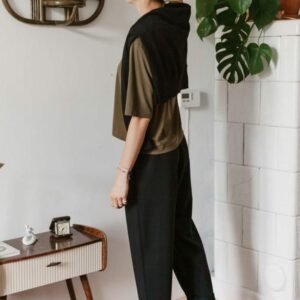 Black Cotton Oversized Baggy Wide Tracksuit Pants Sweatpants Sweats Trousers Stay Home