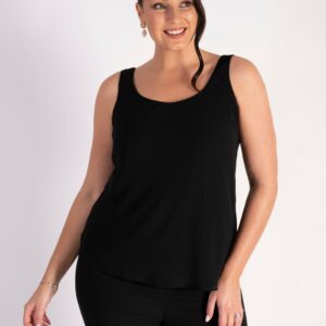 Black Crepe Chiffon Camisole