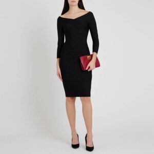 Black Criss Cross Pencil Bandage Dress