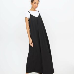 Black Denim Cami Trapeze Maxi Dress 20R