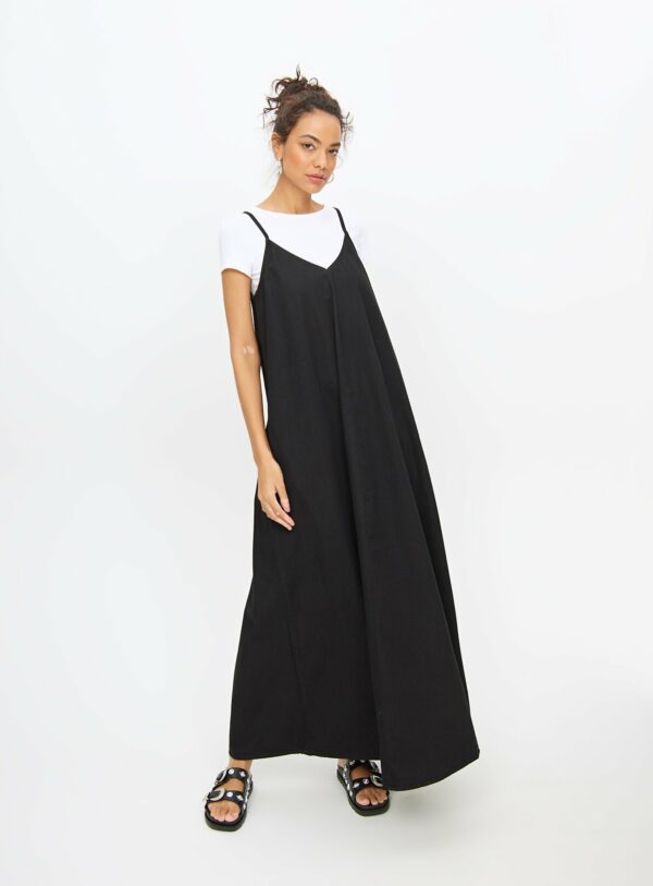 Black Denim Cami Trapeze Maxi Dress 20R