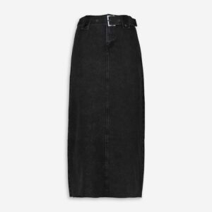 Black Denim Maxi Skirt