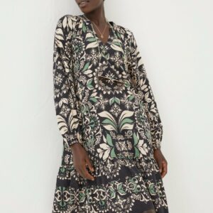 Black FATFACE Amy Mosaic Leaf Tunic Dress