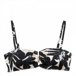 Black Floreale Bandeau Top