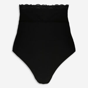 Black High Waisted Scuba Thong Shapewear