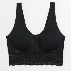 Black Invisible Finish Seamless Lace Bralette 14