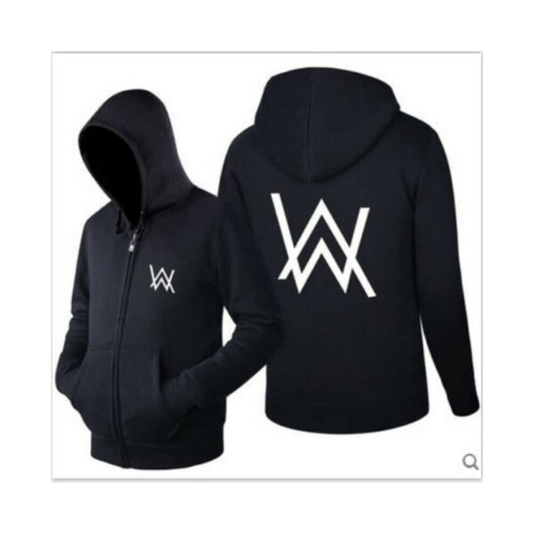 (Black, M) Alan Walker DJ Luminous Hoodie Jacket Zipper Sweater