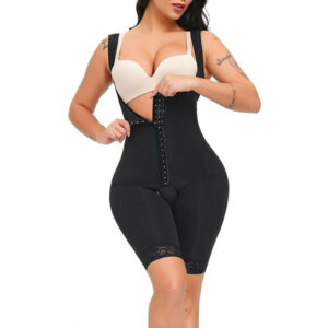 (Black, M) Shapewear Bodysuit For Women Tummy Control Fajas Colombianas Waist Trainer