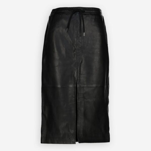 Black Mali Leather Skirt