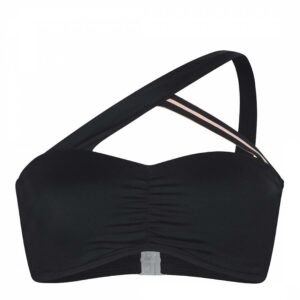 Black One Shoulder Bandeau Bikini Top