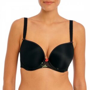 Black Rose Blossom Uw Moulded Plunge T-Shirt Bra