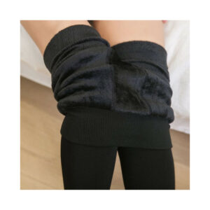 (Black) Thermal Stretchy Skinny Leggings Pants Women Winter Thick Warm Fleece Lined