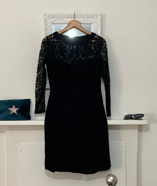 Black Vintage Dress Black Mini - 80S Lace Overlay Strapless Shift Dress, Little Dress, Vintage Dress