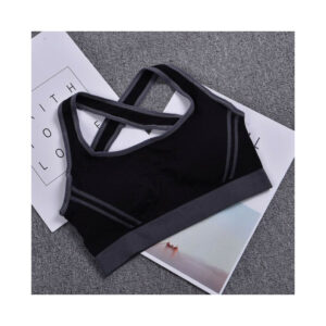 (Black, XL) Ladies Padded Sports Bra Tops Vest Fitness Yoga Jogging