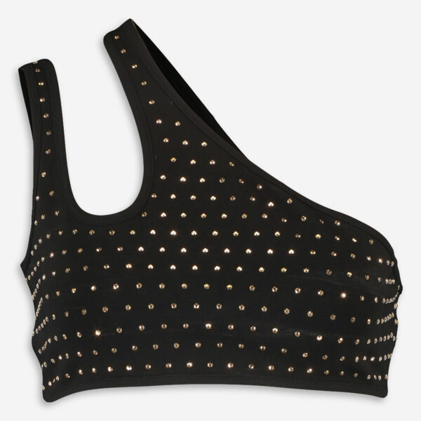 Black & Gold Studded Crop Top