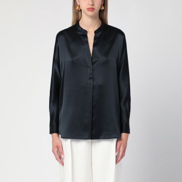 Black silk blouse