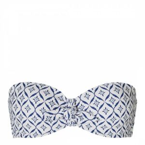 Blue Bow Bandeau Bikini Top