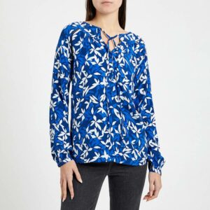 Blue Cotton Printed Blouse