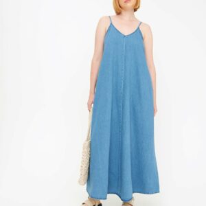 Blue Denim Cami Trapeze Maxi Dress 16R