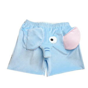 (Blue Elephant, XL) Noise A Make Stereoscopic Elephant Trunk Cartoon Pig Plush Home Panties Shorts