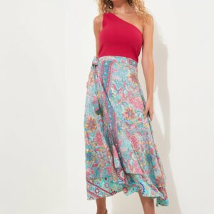 Blue JOE BROWNS Reversible Wrap Skirt