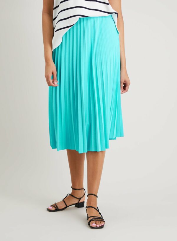 Blue Jersey Pleated Textured Skirt - 18