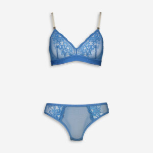 Blue Lace Bralette & Brief Set