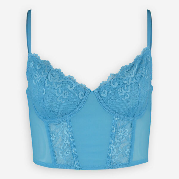 Blue Mesh Lace Corset