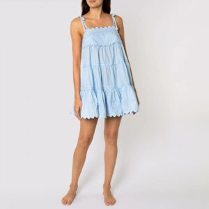 Blue Poplin Trapeze Dress