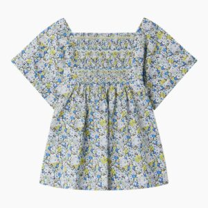 Blue cotton Pays blouse with floral print