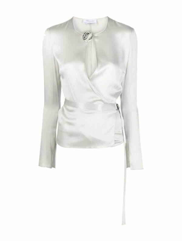 Blumarine Belted Long-sleeve Top