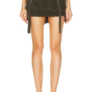 Blumarine Cargo Mini Skirt in Dark Olive - Olive. Size 38 (also in 36, 40, 42).