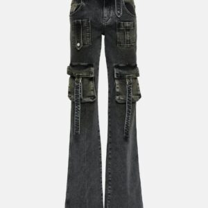 Blumarine Low-rise denim cargo pants