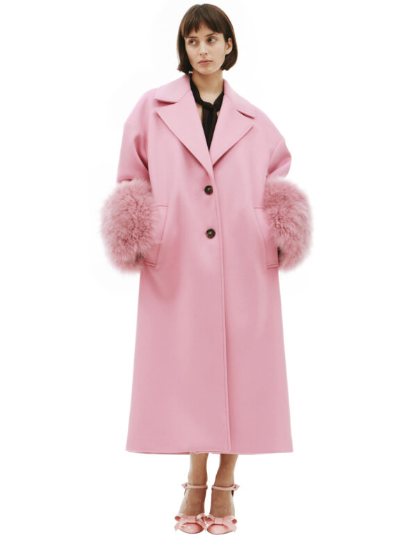 Blumarine Wool coat with fur