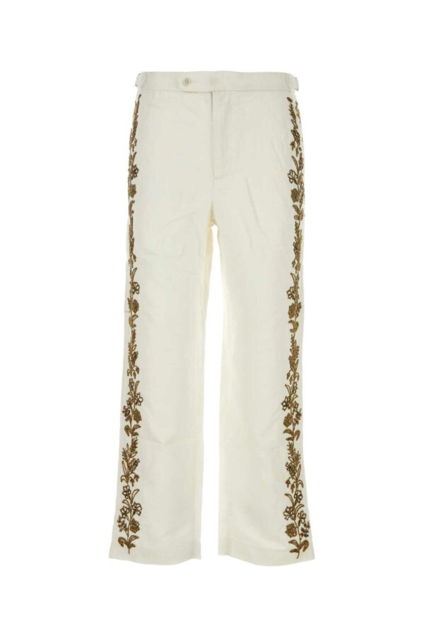 Bode White Linen Blend Pant