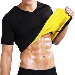 Body Shaper Sweat Waist Trainer Shirt Sports Neoprene Gym Workout Exercise Fitness Running Breathable Slimming Weight Loss Hot Sweat For Men Waist Back Abdomen