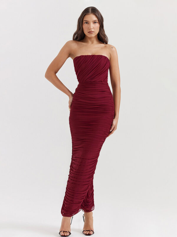 Bodycon Dresses Ruched Off The Shoulder Backless Back Slit Maxi Dresses