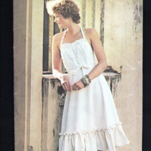 Boho 70's See & Sew 5797 Misses' Wrap Halter Dress With Bia Flared Skirt, & Ruffled Hem, Size Small | 8-10, Uncut